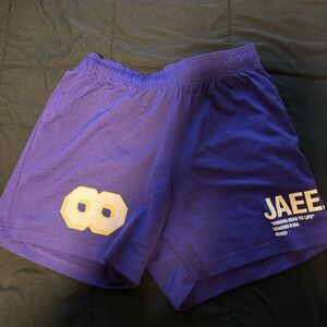 Purple Athletic Shorts with Logo JAEE DESIGNER